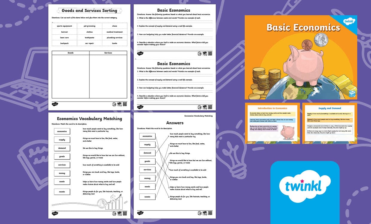 Basic Economics Lesson Pack for 3rd-5th Grade