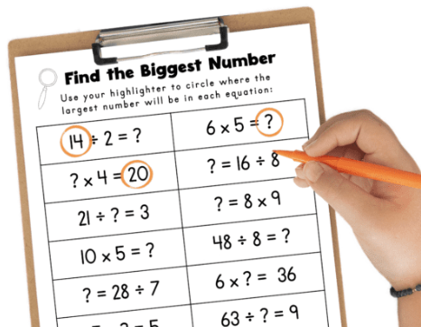 Analyzing Multiplication and Division Equations Worksheet